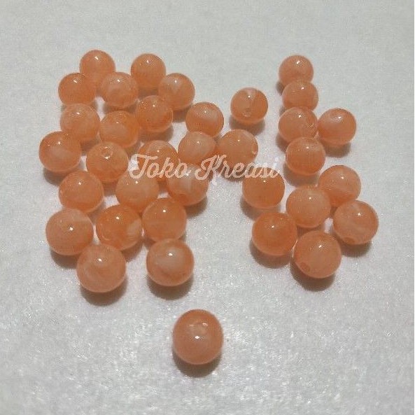 (Per Pack) Mote / Manik motif marmer uk. 8mm (Per Gram)