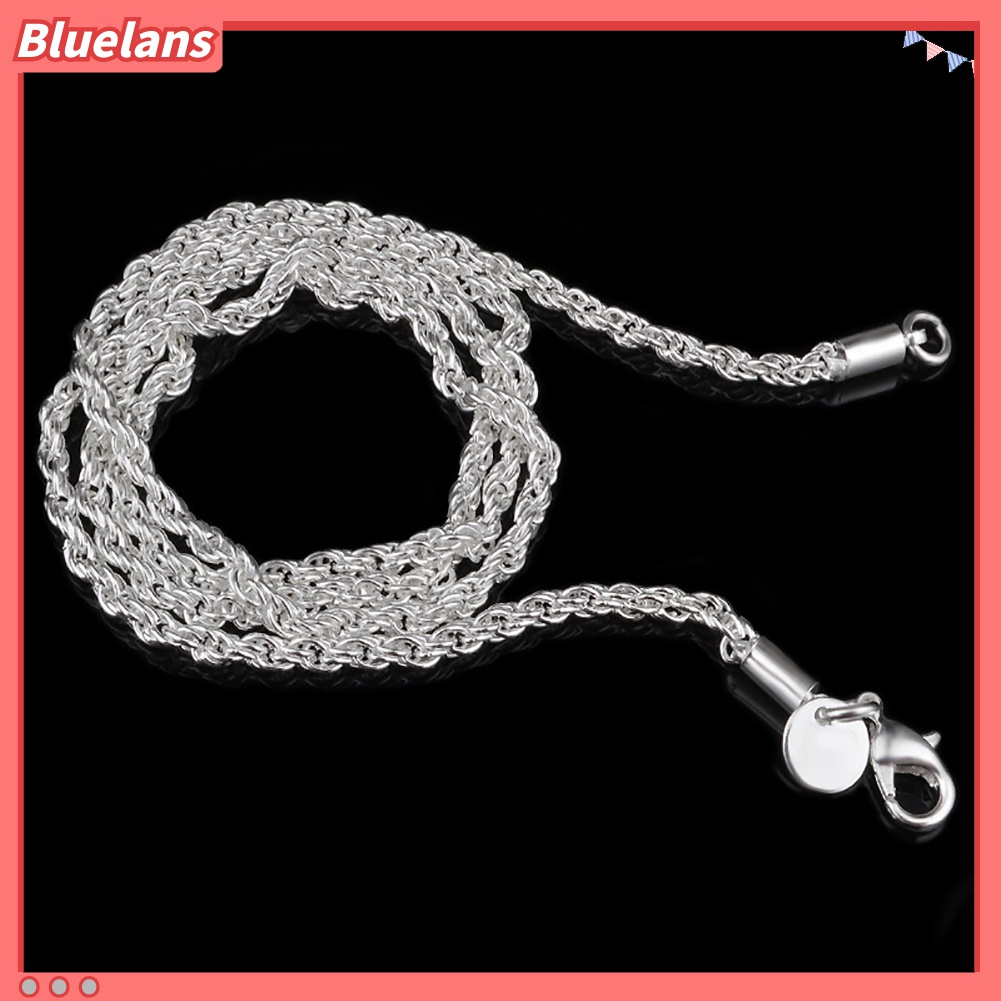 Kalung Rantai Lapis Silver Ukuran 3mm Untuk Unisex