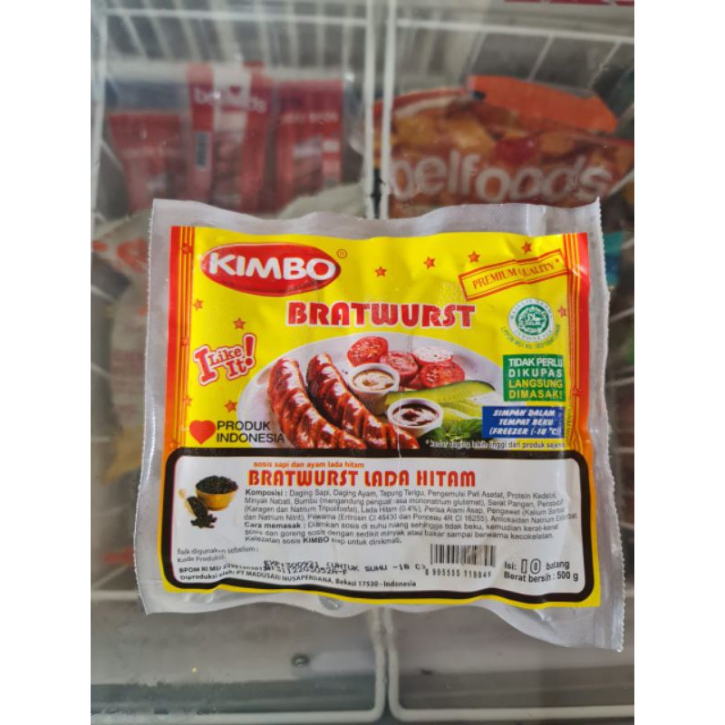 

Kimbo Sosis Bratwurst Lada Hitam 500 Gr Isi 10