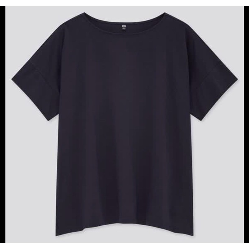 UNIQLO T-SHIRT KATUN MERCERIZED BOAT NECK