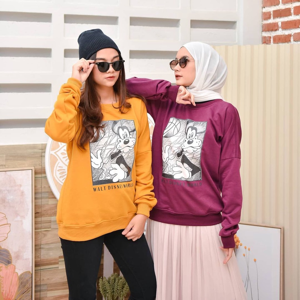 JAKET SWEATER CREWNECK WANITA JEKET SWETER KREWNEK CEWEK JAKET GOOFY GUFI SWEATER GOOFY GUFI CREWNEC