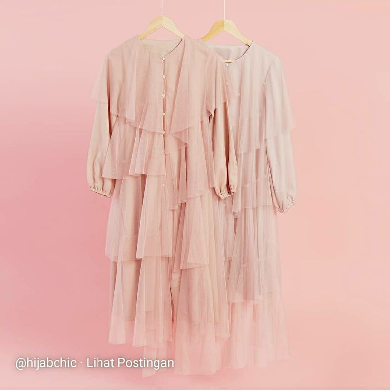 New Hawa Tunic Dusty Pink HijabChic Tulle Tunik Tile Hijab Chic size S M L XL