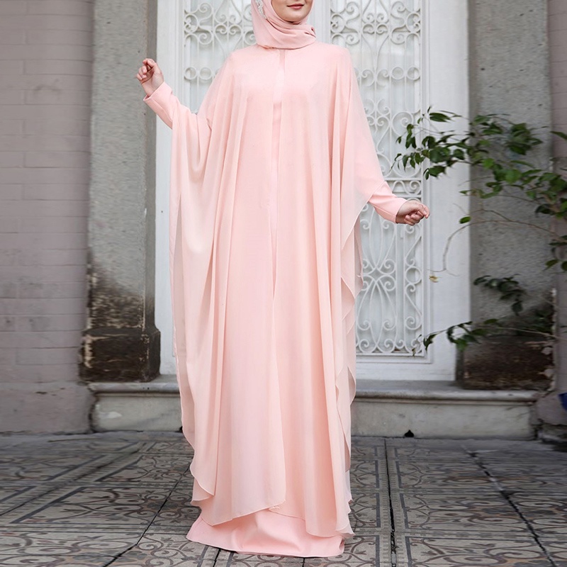 ZANZEA Women Full Sleeved Muslim Plus Size Casual Loose Elegant Long Dress Kaftan Maxi Dresses