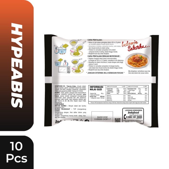 

Ss5Gg 10 Pcs - Indomie Hypeabis Mieghetti Bolognese Ff045