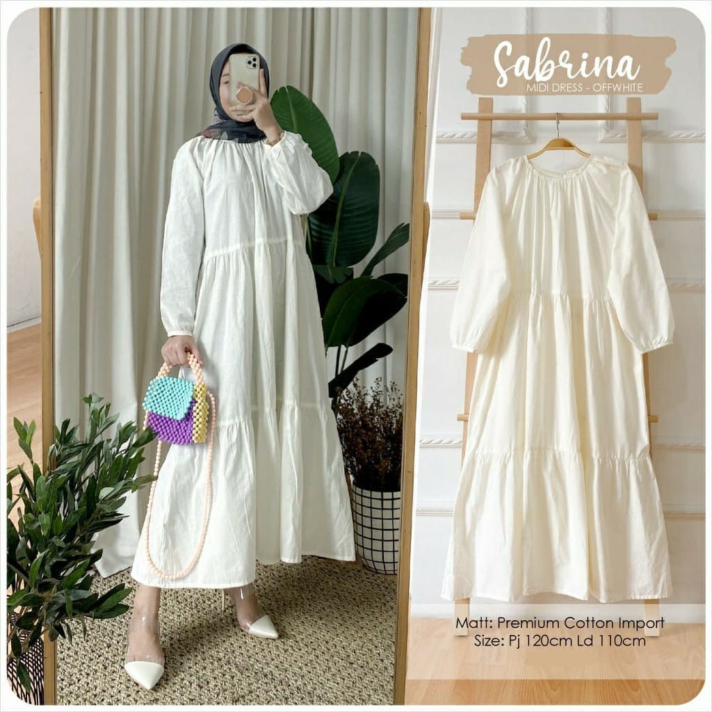 GSC - Sabrina Midi Dress Tunik Jumbo / Tunik Muslim Polos Terkini