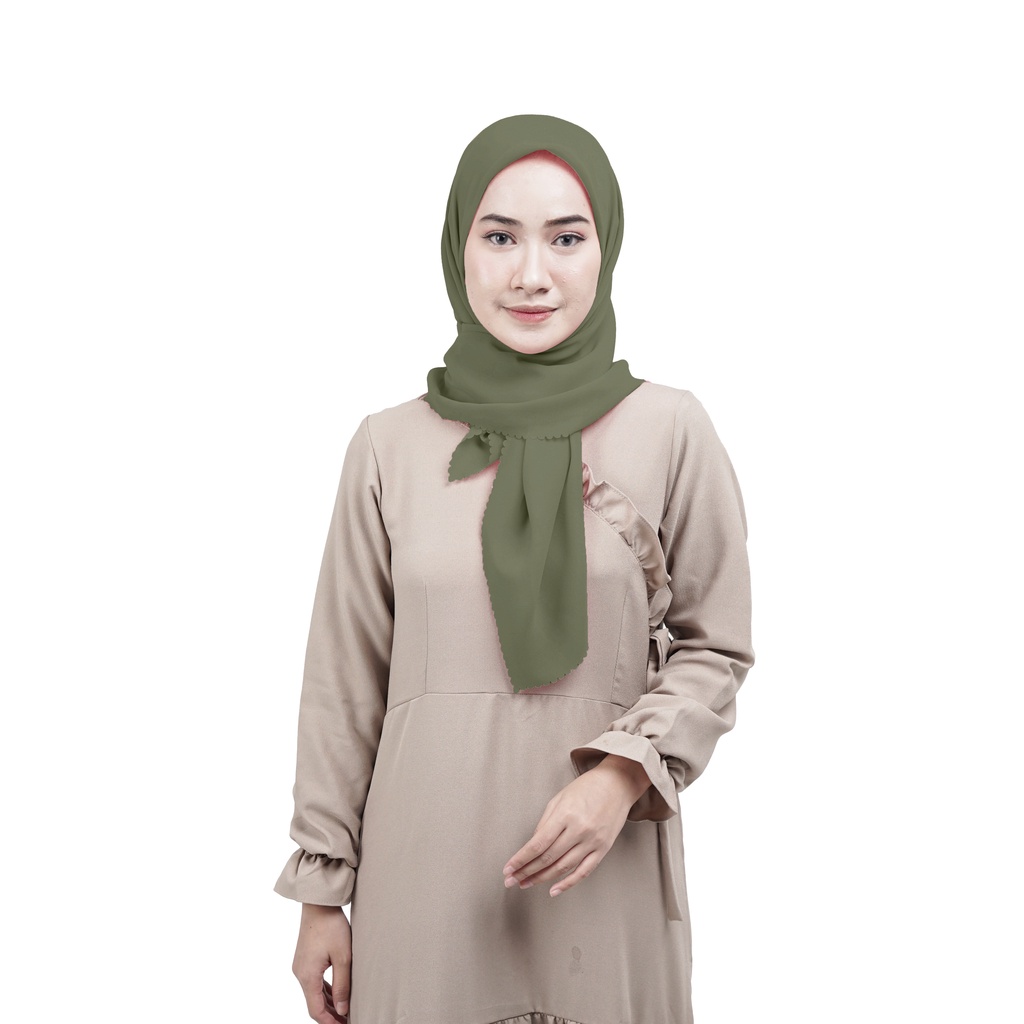 Hijab Segiempat Laser cut-Army