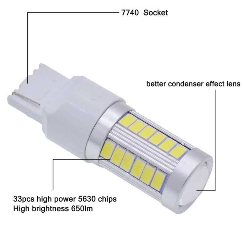 1 PCS T20 7440 W21W WY21W 33 SMD 5730 LED mobil Cadangan Cadangan Lampu 33SMD 5630 LED motor lampu