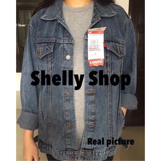 Jaket jeans oversize wanita / cewek SANDWASH