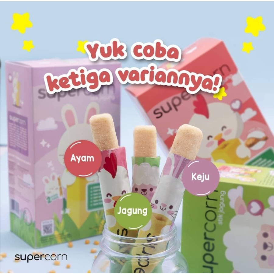 Castle - Supercorn Snack Stik Jagung Cemilan Anak - Super Corn Cemilan Sehat Baby