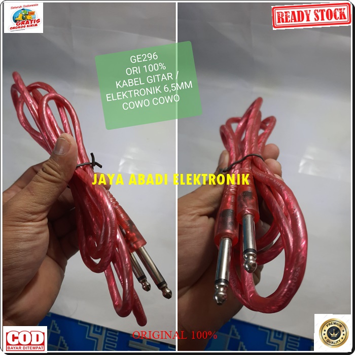 G297 ORIGINAL KABEL JEK JACK 6.5 MM 2 METER MALE SUARA KONEKTOR MIC MIK GITAR LISTRIK BASS KEYBOARD MIXER MIXING AKAI AKAY KONEKTOR WIRELESS AUDIO SISTEM ADAPTER CONVERTER ELEKTRONIK G297  Kabel 6.5 MM mic 2 meter Gitar Bass Keyboard mic wireles receiver