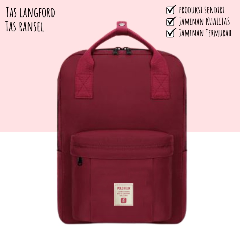 Tas Ransel Wanita - Sekolah Kuliah Kerja Traveling Laptop Kapasitas Besar Waterproof Anti Air Multifungsi Stylish Remaja Model Korea Import Original Simple Classic Elegan Premium Perempuan Cewek