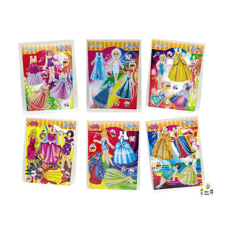 [BC Shop] Mainan BP Anak Perempuan/ Mainan Bongkar Pasang Kertas Karakter Kartun Barbie /Hello Kitty