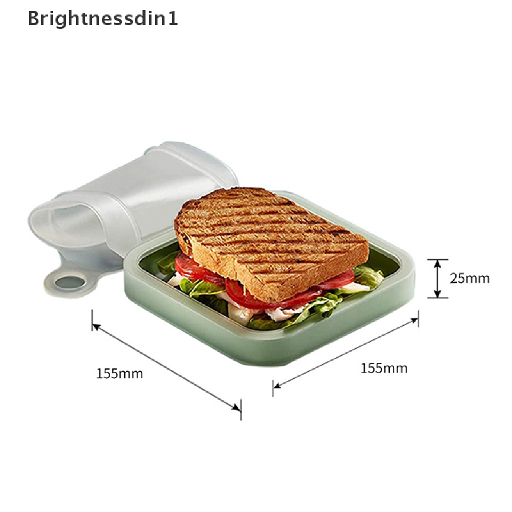 Kotak Makan Siang Bento Sandwich Panggang Microwaveable Reusable Bahan Silikon 1