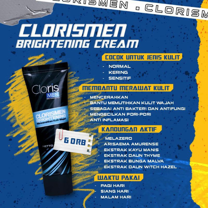 CLORISMEN Skincare Pria Sabun Muka Pria Charcoal Cloris Men Soap Sabun Wajah Pria Penghilang Jerawat Bopeng Flek Hitam Mencerahkan Wajah Glowing C0