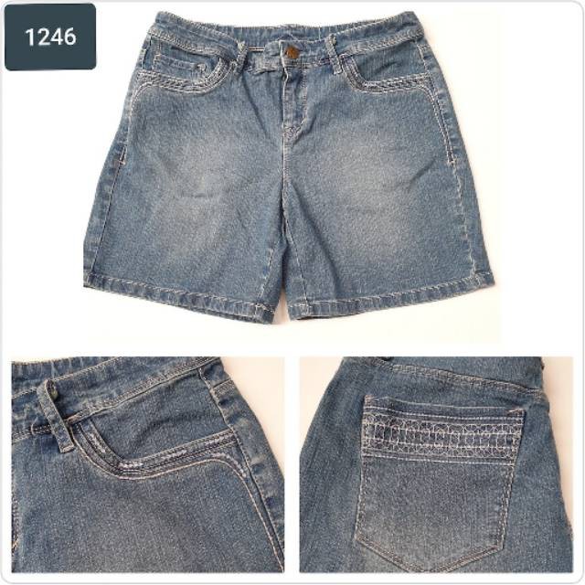 HOPYLOVY CAT CELANA NAVY DARK BLUE MUDA TUA 12.12 / Celana Pendek Jeans Big Size Sisa Ekspor