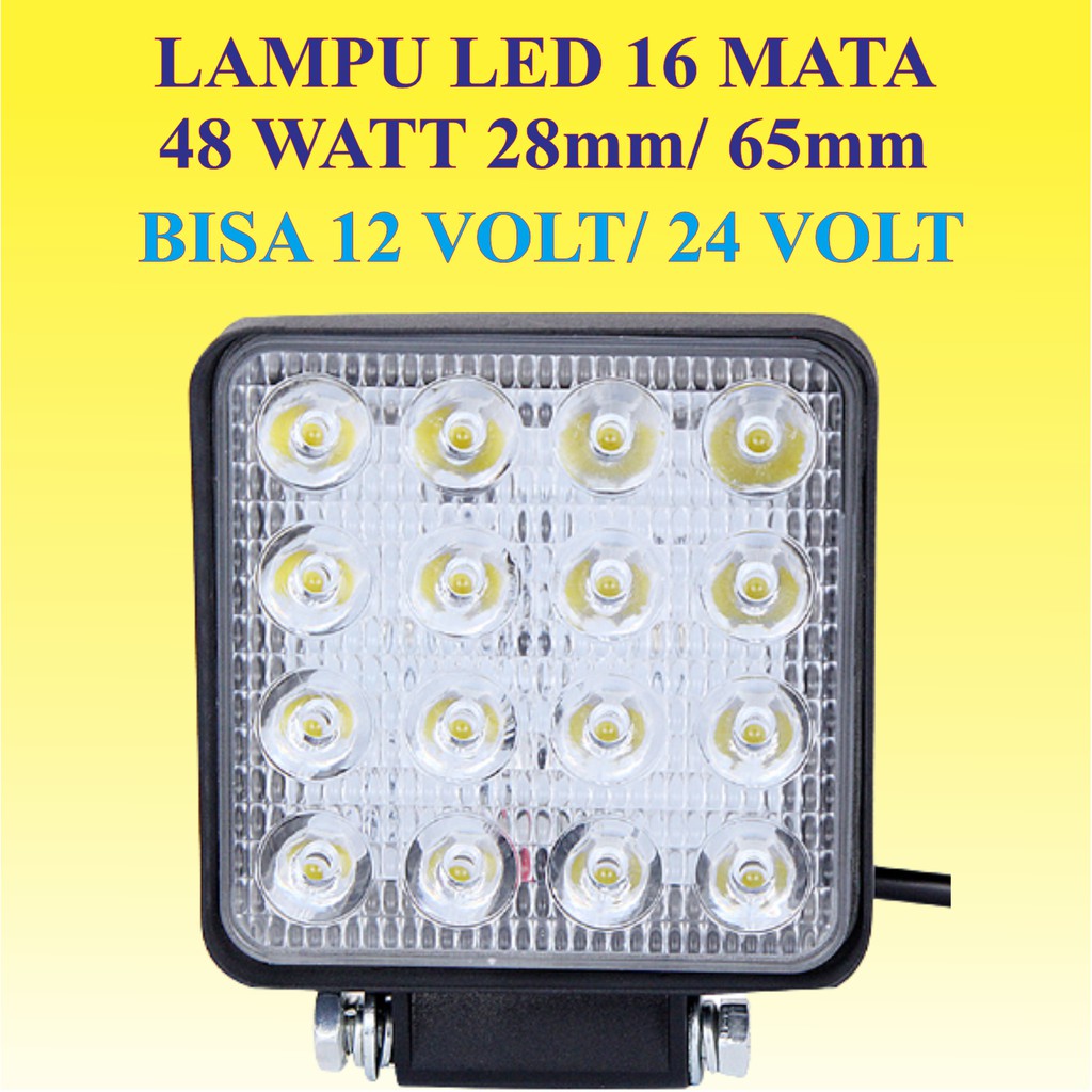 LAMPU LED SOROT TEBAL TEMBAK 24 VOLT 48 Watt 16 MATA 28 mm 65 mm
