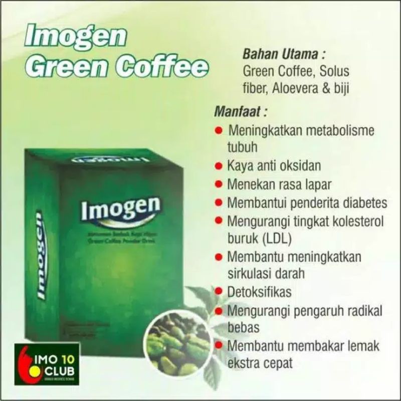 Imogen green coffee asli- teh hijau pelangsing diet original asli gemuk