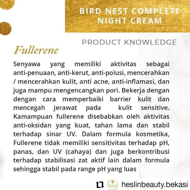 ♤ Heslin Beauty Skincare Ecer Bird Nest Complete Night Cream Krim Krem Malam Glowing Whitening BPOM