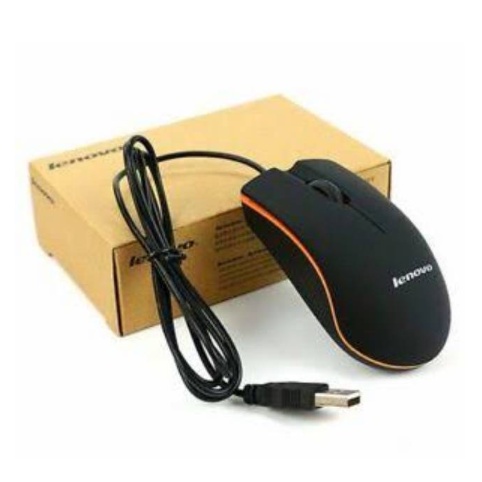 Lenovo M20 mouse gaming laptop pc  kabel murah wired usb original 3D optical/USB mini mouse M20 Warna-Hitam/