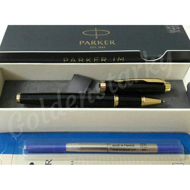 

Paket 1 Klik: 1pcs Parker IM Black GT Rollerball + 1pcs Refill Rollerball