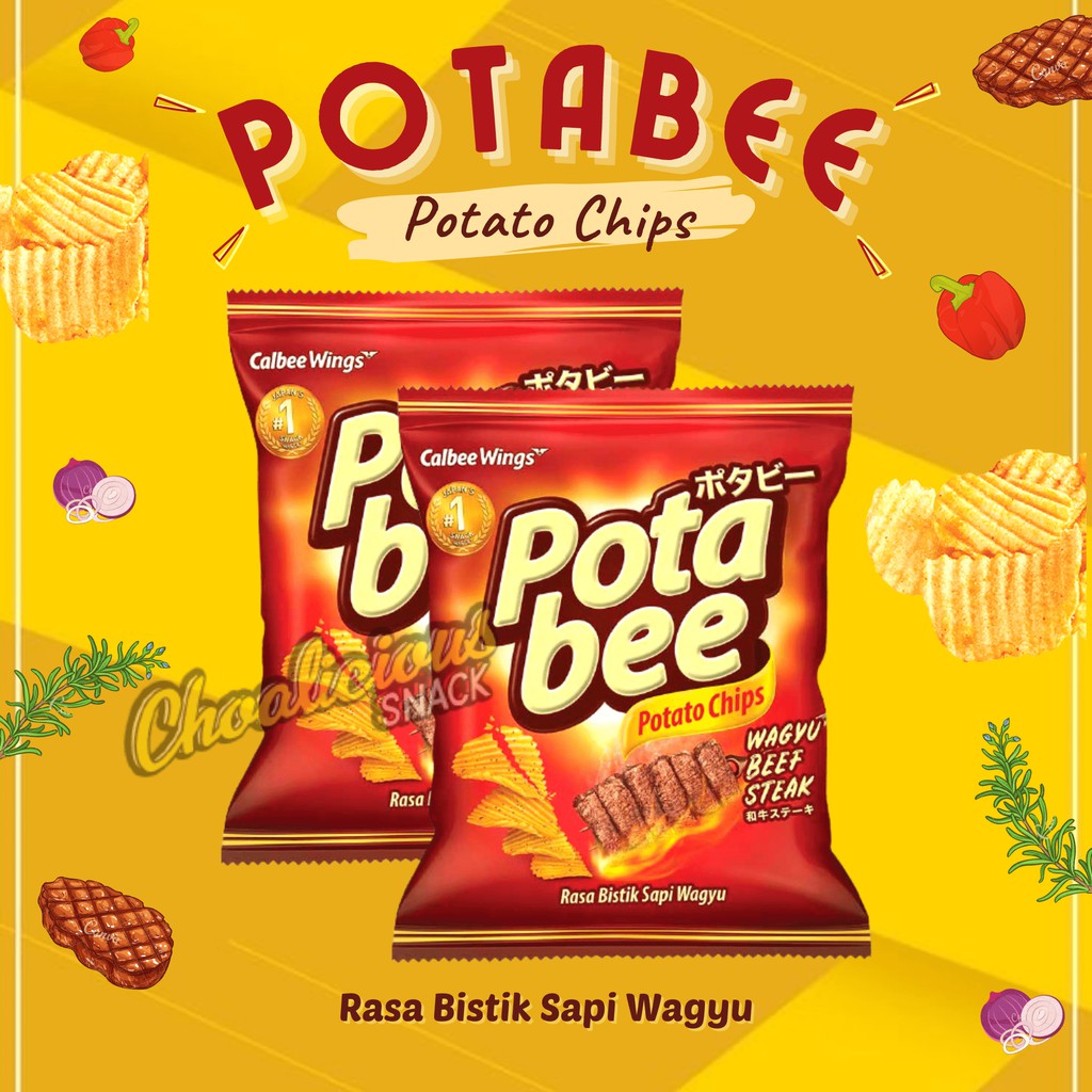 

POTABEE Potato Chips Rasa Wagyu Beef Steak 68 gram