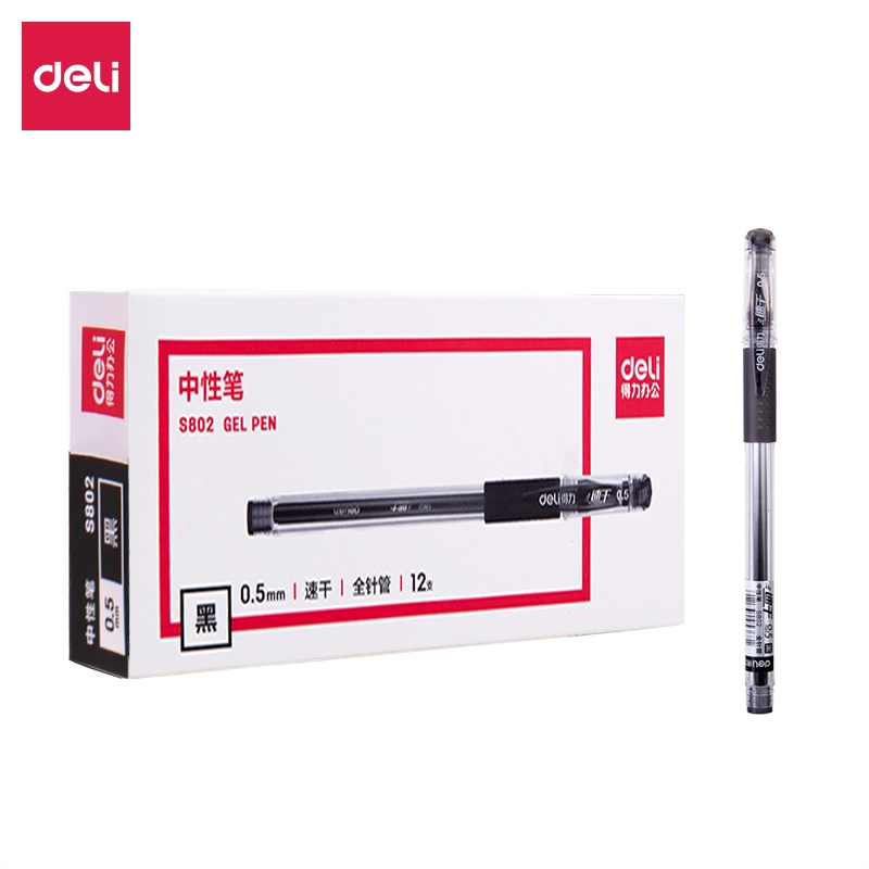 

Deli Gel Pen Pulpen Gel Warna Hitam 0.5mm S802