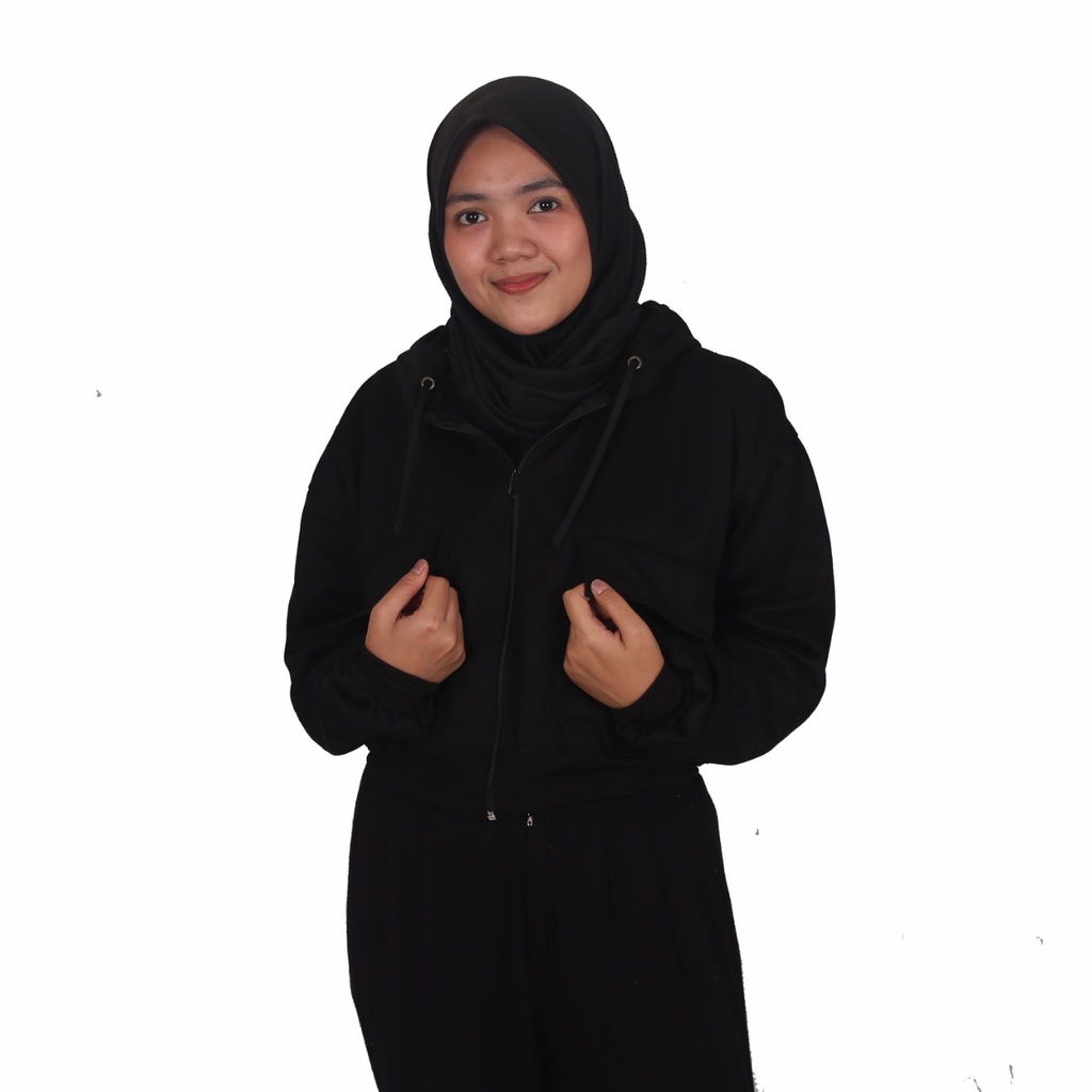 Zarra Crop Hoodie - Jaket Crop Hoodie Wanita