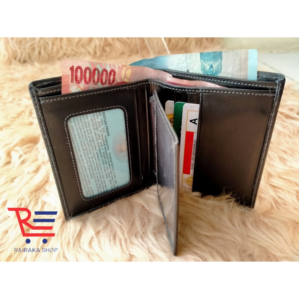 Dompet Pria Kulit Asli Potrait model standar berdiri / lipat Buku terbaru-1
