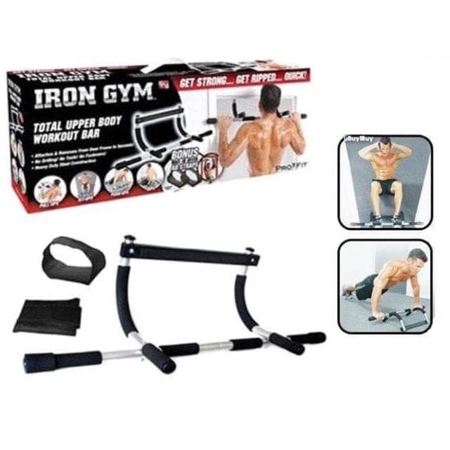 PAKET 4 in 1 Iron Gym Alat Fitness Pull Up Push up chin up the best