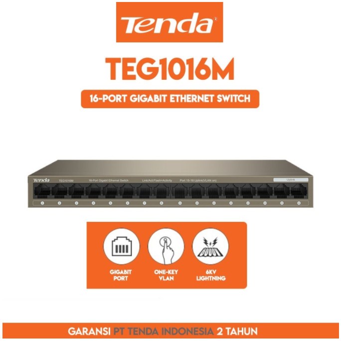 Tenda TEG1016M 16-Port Gigabit Ethernet Unmanaged Switch