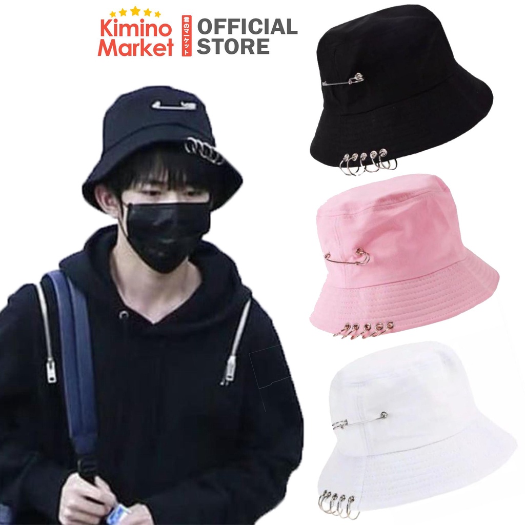 Topi Bucket Hat Ring BTS ARMY Hat Korean Style K-Pop