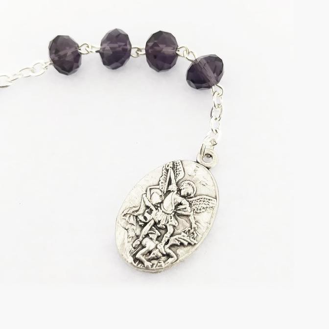 Kaplet Doa St Mikael Kristal 8Mm Italy Devosi Katolik St Michael