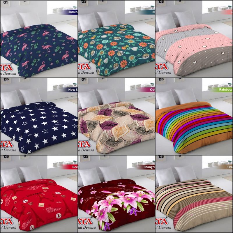 TERLARIS Selimut Jumbo FATA Size 200X200 Motif || Doraemon || Hellokitty || united || PSG || London 