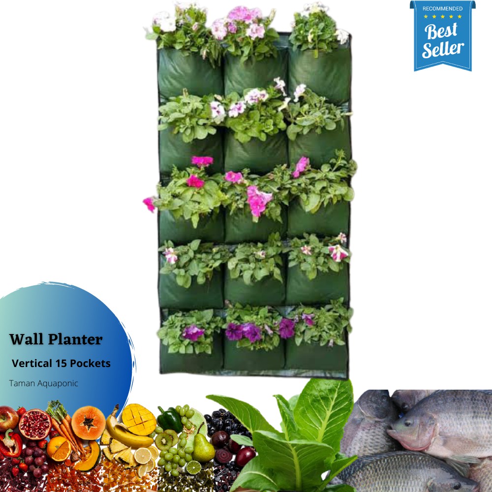 Wall Planter Planter Bag Dinding 15 Pocket