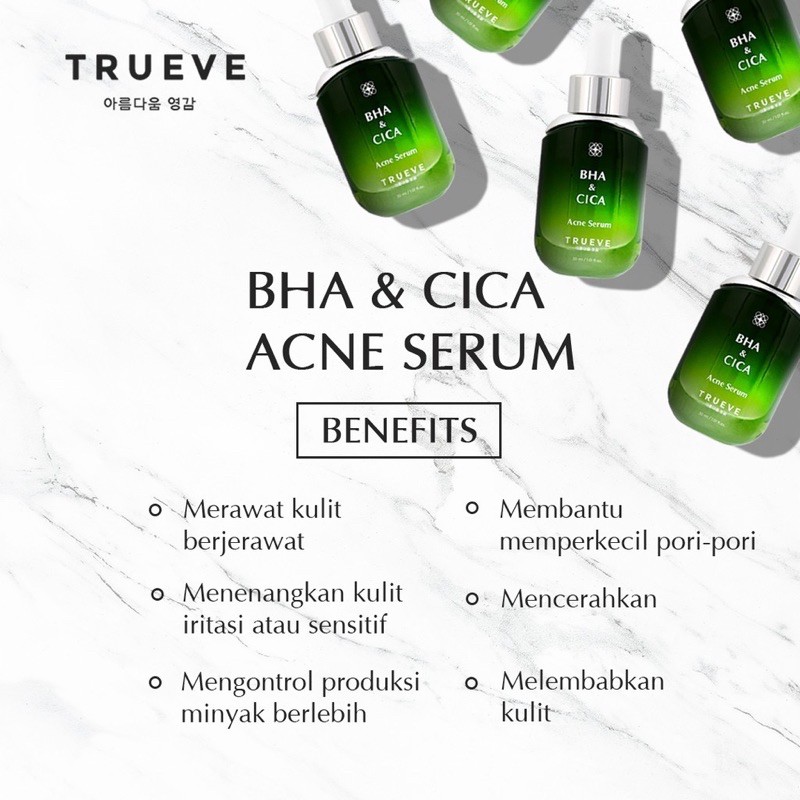 TRUEVE Indonesia / Serum Niacinamide Ceramide Bha Cica Acne Serum Vitamin C Galactomyces Anti Aging