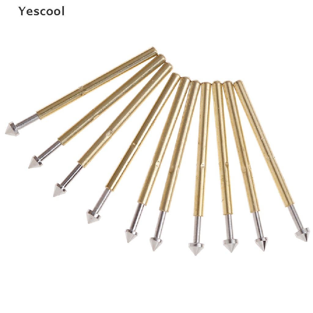 Yescool 100Pcs P75-E2 / E3 spring test probe pogo pin 1.3 / 1.5mm Kepala Kerucut 1.0mm