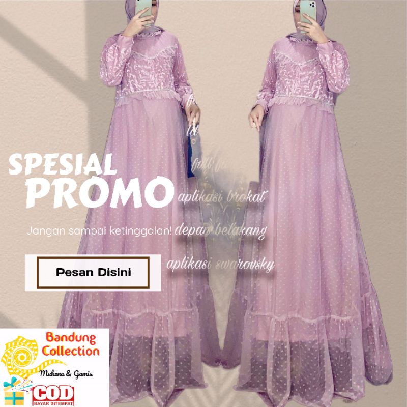 Gamis Premium Berkualitas Gamis aja Original Full Ceruty Babydoll Variasi Renda Import Pasmina Senad