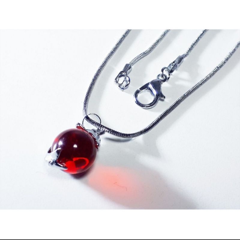 veE kalung liontin batu merah delima siam. kalung xuping titanium wanita