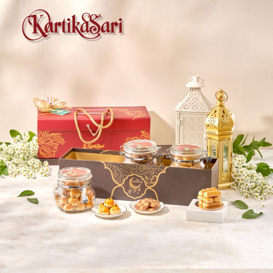 

Paket Hadiah Hampers Kartika Sari Gift Box Lebaran - Box 5 isi : Domino, Kaastengel, Naastart