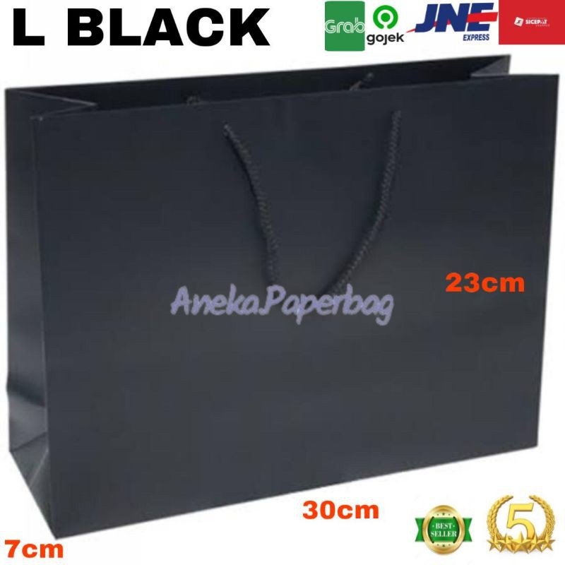 

MINIMAL ORDER 20 PCS ! Paperbag Hitam L 30x7x23 Tas Kertas Tas souvenir Tas Belanja Best Seller