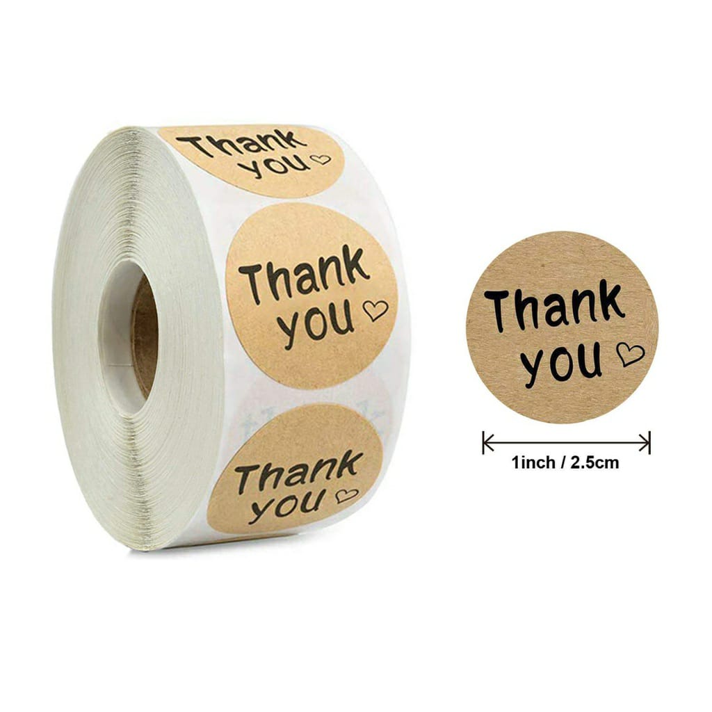 

Stiker Segel "Thank You" Bentuk Bulat