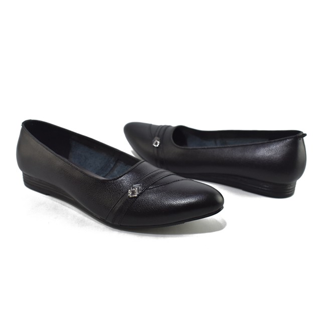 Sepatu Flat Shoes Wanita CPL 1303 Terbaru Flat Shoes Kulit Asli Warna Hitam