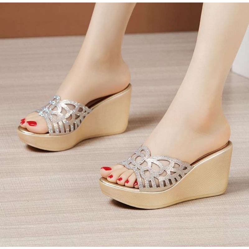 ABBUSHOES Nn 31 wedges pasir laser minzano sol karet  7cm