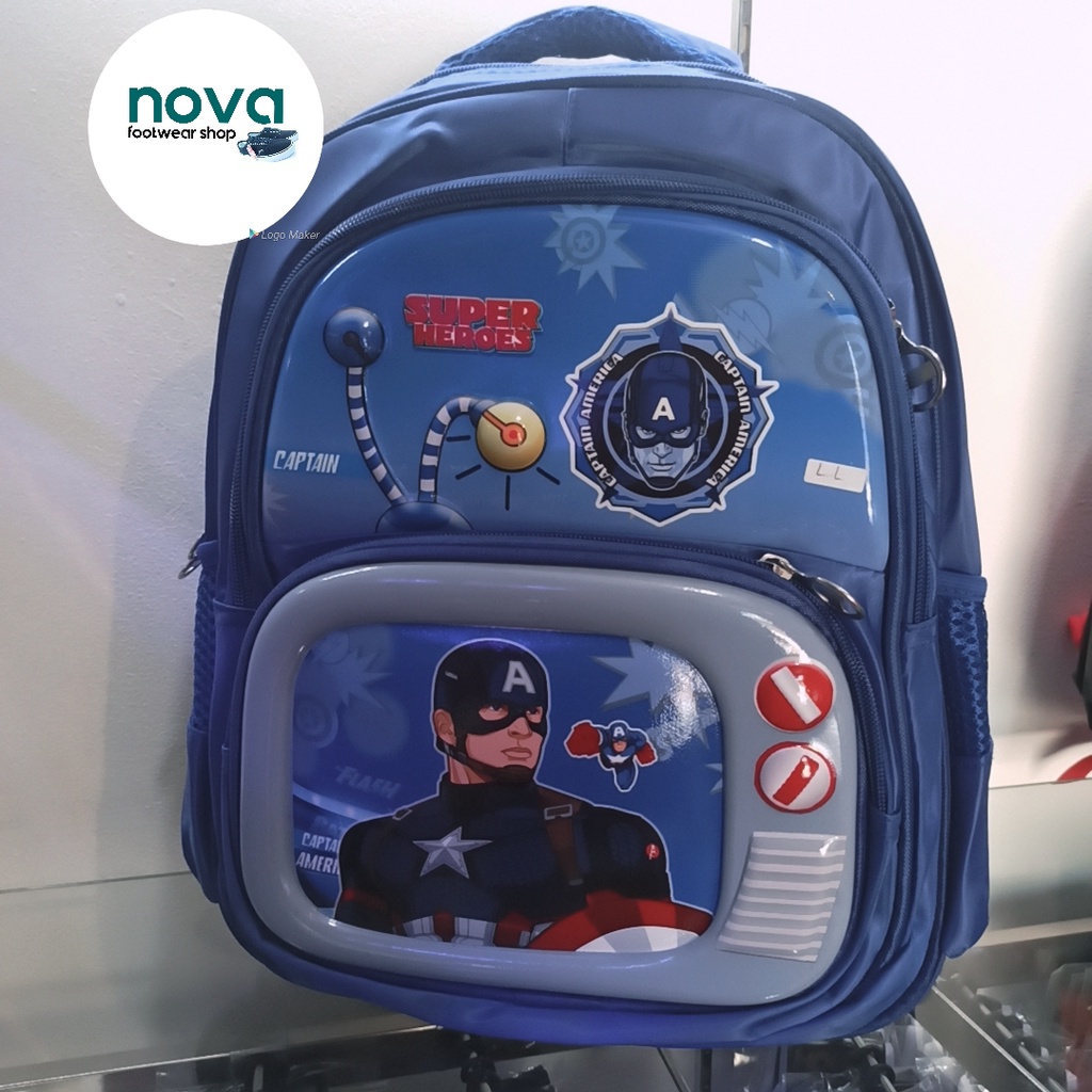 Tas sekolah anak Laki laki TK SD karakter iroman captain america