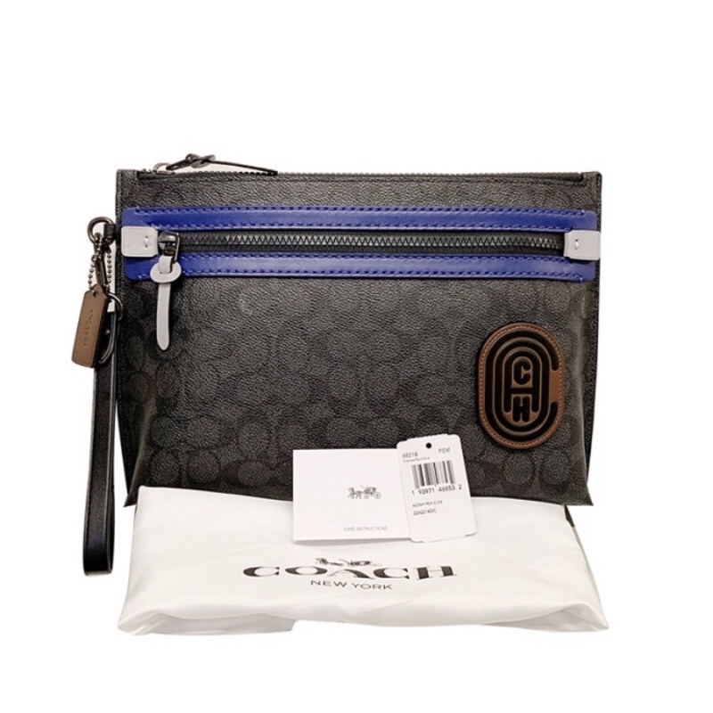 Coach Academy Pouch In Signature Canvas With Patch (88218)