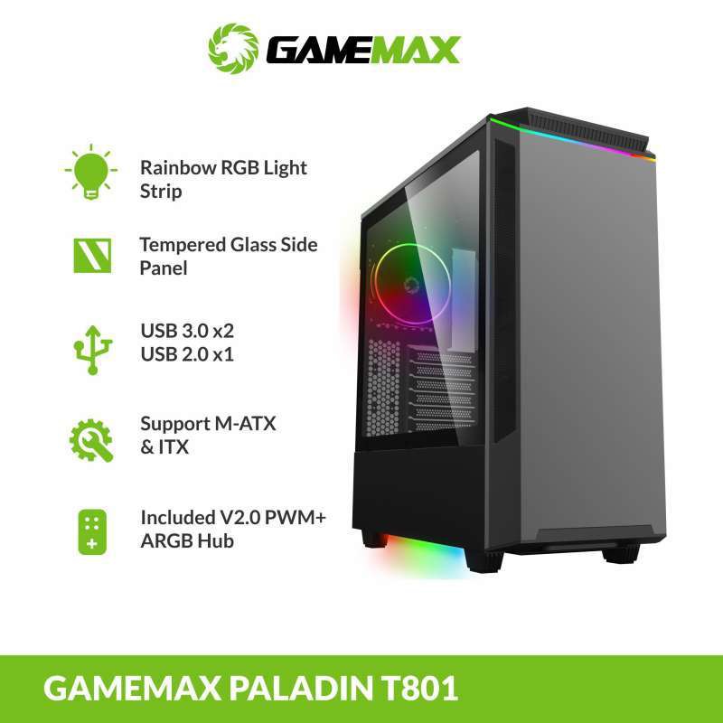 CASING GAMEMAX PALADIN T801 BLACK ATX