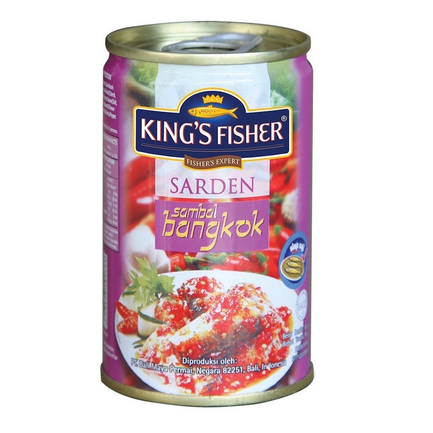 

sarden sardines kaleng king's fisher sambal bangkok 425