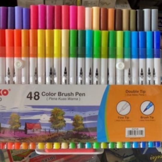 

PALING LAKU Brush Pen 48 Color / Kuas Spidol Set 48 Warna CLP-40 Dual Tip Joyko CLP40 92