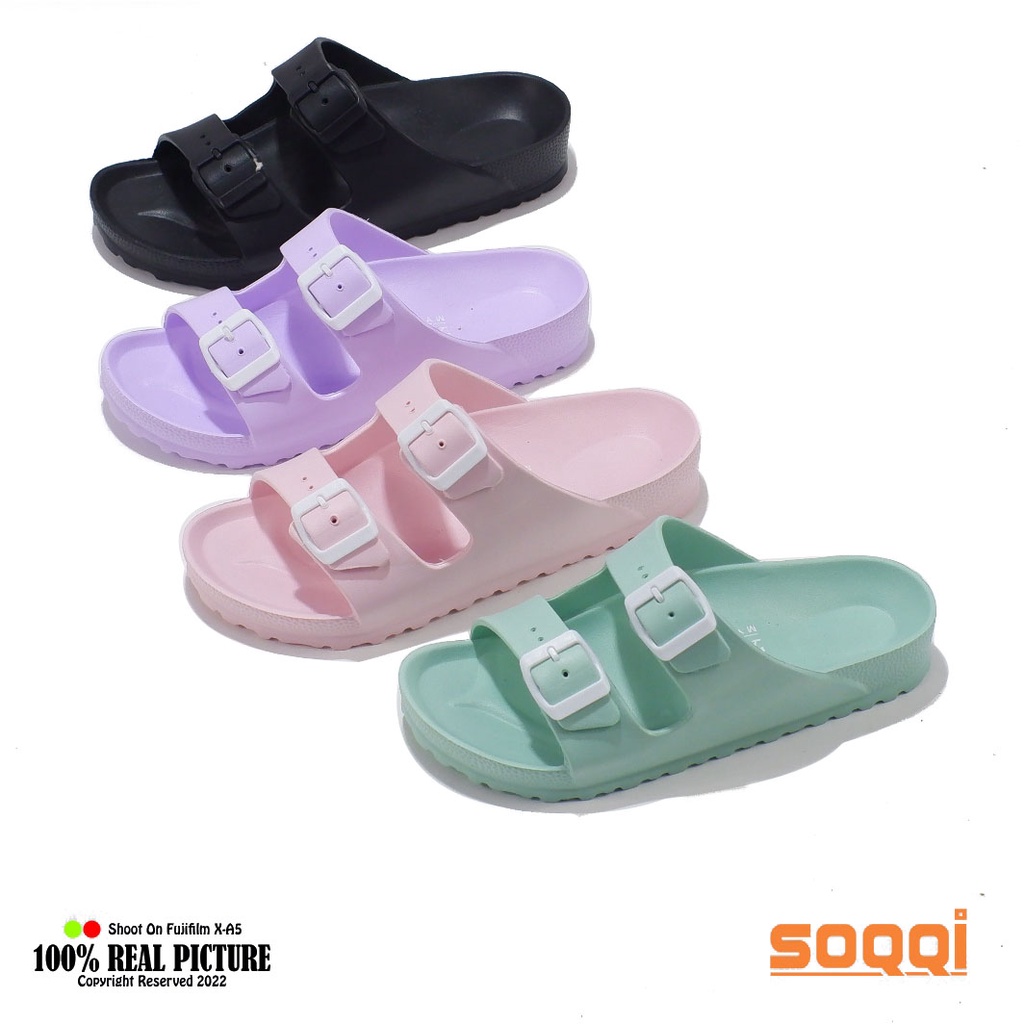 Sendal wanita selop karet jelly model ando ratu original sandal cewek perempuan dewasa slop model pylon casual slide slip on mules tahan air lentur branded Wespro 086 1B 36 40