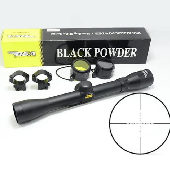 Telescope BSA 4x32 Fix Black Powder ( Teleskop / Teropong Senapan )